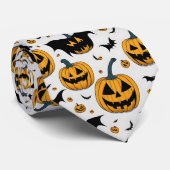 Creepy Halloween Orange Pumpkin Horror Bat Custome Krawatte (Gerollt)