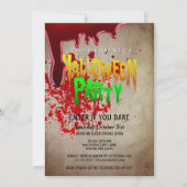 Creepy Halloween-Party-blutiges Vintages Papier Einladung (Vorderseite)