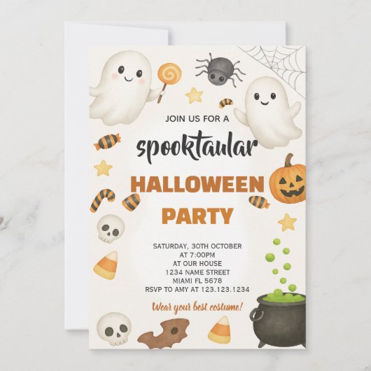 Creepy-Halloween-Party-Karte Einladung (Vorderseite)