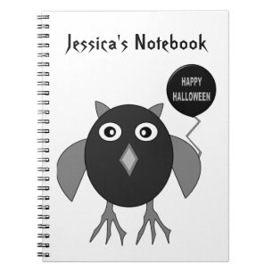 Creepy Halloween-Party Owl Anpassbar Notebook Notizblock