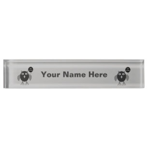 Creepy Halloween-Party Owl Custom Desk Namplate Namensplakette