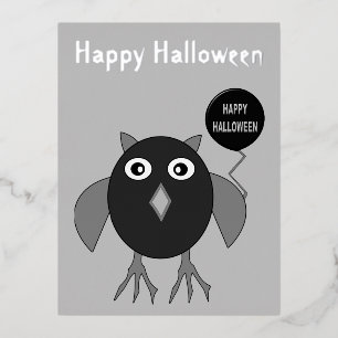Creepy Halloween-Party Owl Custom Folien Feiertagspostkarte