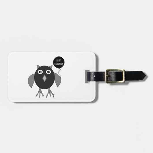 Creepy Halloween-Party Owl Custom Gepäckanhänger (Vorderseite horizontal)