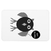 Creepy Halloween-Party Owl Magnet (Horizontal)