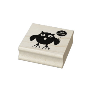 Creepy Halloween-Party Owl Wood Art Briefmarke Gummistempel