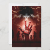 Creepy Halloween Party Zombies Red Scary Night Einladung (Rückseite)