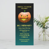 Creepy Halloween Pumpkin Einladung (Stehend Vorderseite)