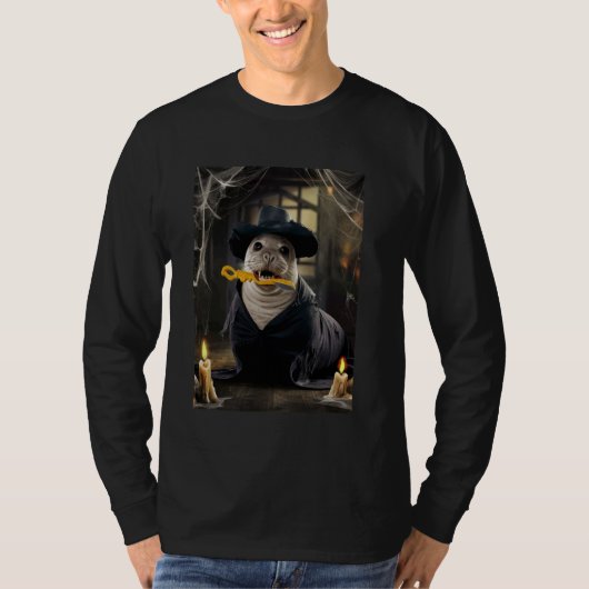 Creepy Halloween Siegel Spooky Beängstigend Ocean T-Shirt (Vorderseite)