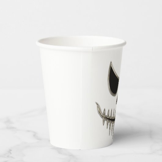 Creepy Halloween Skeleton Face Party Pappbecher (Rechts)