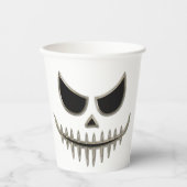 Creepy Halloween Skeleton Face Party Pappbecher (Vorderseite)
