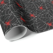 Creepy Halloween Spider Web Geschenkpapier (Rolleneckpunkt)