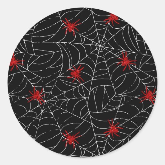Creepy Halloween Spider Web Runder Aufkleber (Vorderseite)