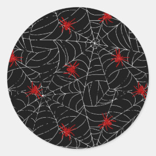 Creepy Halloween Spider Web Runder Aufkleber