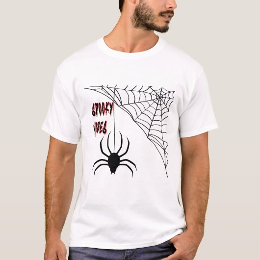 Creepy Halloween Spider Web T-Shirt (Vorderseite)