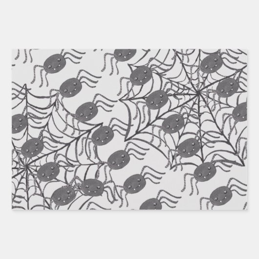 Creepy Halloween Thema Bats Pumpkins Geister Geschenkpapier Set (Vorderseite 3)