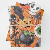 Creepy Halloween Thema Bats Pumpkins Geister Geschenkpapier Set (Beispiel)