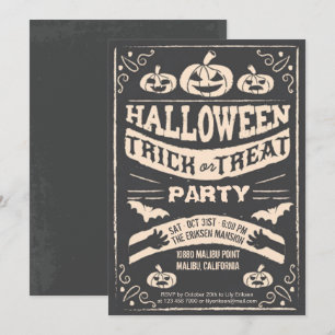Creepy Halloween Trick oder Treat Party Einladung
