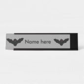 Creepy Halloween Vampire Bat Custom Desk Zeichen Schreibtischnamensplakette (Vorderseite )