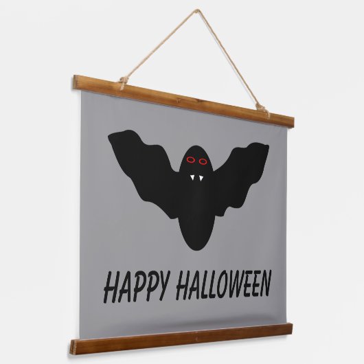 Creepy Halloween Vampire Bat Custom Wandteppich Mit Holzrahmen (Gewinkelt)