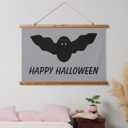 Creepy Halloween Vampire Bat Custom Wandteppich Mit Holzrahmen (Schlafzimmer)