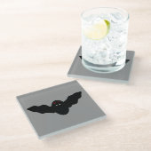 Creepy Halloween Vampire Bat Glasuntersetzer (Schrägansicht)