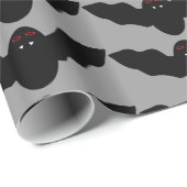 Creepy Halloween Vampire Bat Wrapping Paper Geschenkpapier (Rolleneckpunkt)