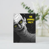 Creepy Halloween Vampire Party Postkarte (Stehend Vorderseite)