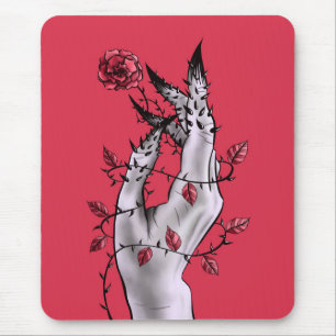Creepy Hand mit Rosen-und Dornen-gotischer Kunst Mousepad