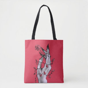 Creepy Hand mit Rosen-und Dornen-gotischer Kunst Tasche