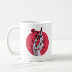 Creepy Hand Rose Thorns Macabre Red Kaffeetasse