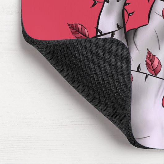 Creepy Hand Rose Thorns Macabre Red Mousepad (Ecke)