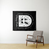 Creepy Happy Easter bunny skull gothic aesthetic Wandteppich (Beispiel (Horizontal))