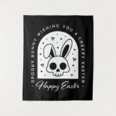 Creepy Happy Easter bunny skull gothic aesthetic Wandteppich (Vorderseite)