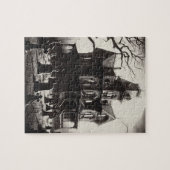 Creepy Haunted House Graveyard Drawing Puzzle (Horizontal)