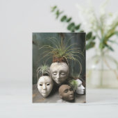 Creepy Head Planters Postkarte (Stehend Vorderseite)