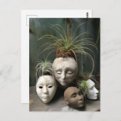 Creepy Head Planters Postkarte (Vorne/Hinten)