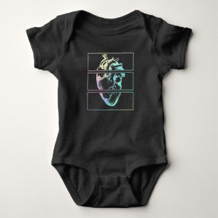 Creepy Heart Human Anatomy Hexe Emo Pastel Goth Baby Strampler