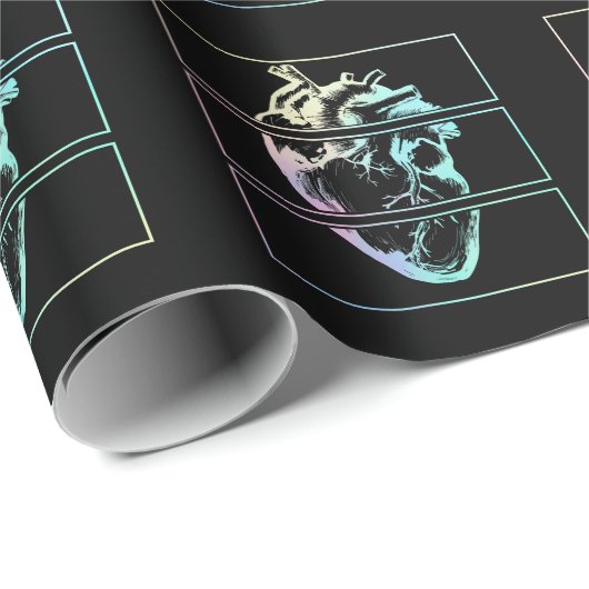 Creepy Heart Human Anatomy Hexe Emo Pastel Goth Geschenkpapier (Rolleneckpunkt)