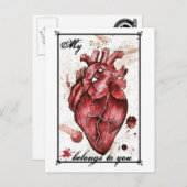 Creepy Heart Liebe Card Edgar Allan Poe Zitat Postkarte (Vorne/Hinten)