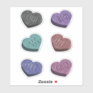 Creepy Hearts Candy Aufkleber