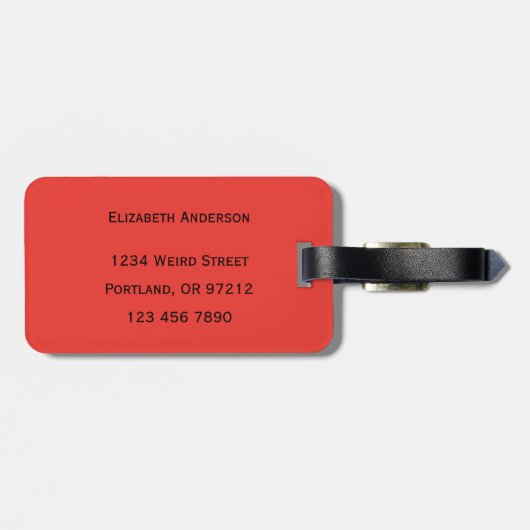 Creepy-Hexe-Augenmonster auf Rot Gepäckanhänger (Rückseite horizontal)