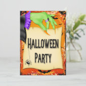 Creepy Hexe Hand Halloween-Party Einladung (Stehend Vorderseite)