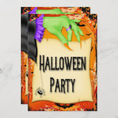 Creepy Hexe Hand Halloween-Party Einladung (Vorne/Hinten)