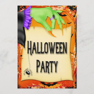 Creepy Hexe Hand Halloween-Party Einladung