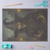 Creepy Hexe mit leuchtenden Augen - Spuk Halloween Seidenpapier (Basteln)