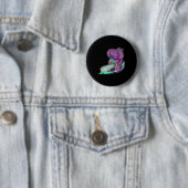 Creepy Hippo Beängstigend Vaporwave Animal Chainsa Button (Beispiel)