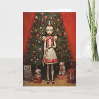 Creepy Holiday Doll Weihnachtskarte 12x18 Feiertagskarte