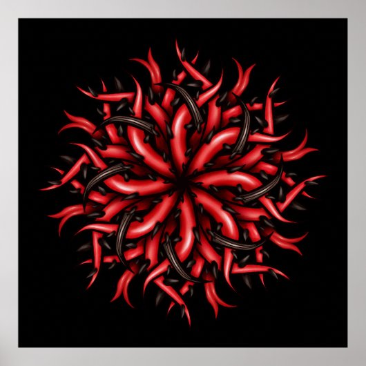 Creepy Horror Demon Tentacles Dunkle Kunst Poster (Vorne)