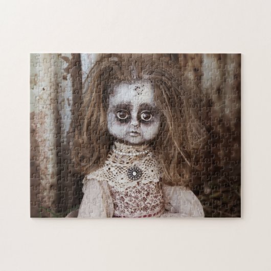 Creepy Horror Doll in Sepia Tones Puzzle (Horizontal)