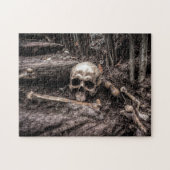 Creepy Horror Skeleton Sepia Tones Puzzle (Horizontal)